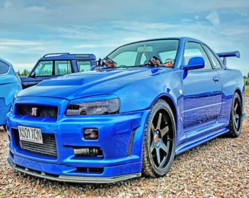 Blue Nissan Skyline Gt Paint By Numbers