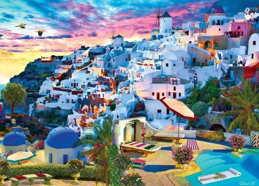 Santorini Sky paint by numbers