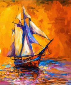 Boat on Sea Paint by numbers