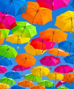 Colorful Umbrellas Paint By Numbers