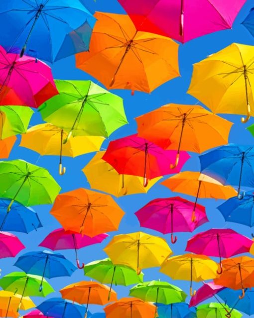 Colorful Umbrellas Paint By Numbers