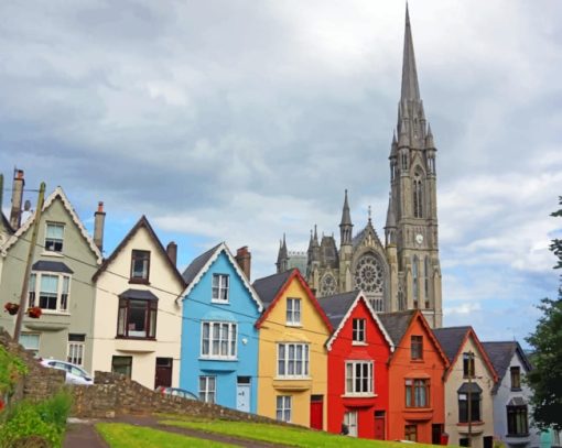 Cork Colorful Houses Paint By Numbers