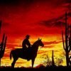 Cowboy Shodow In Sunset paint by numbers