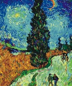 Road with Cypress and Star Van Gogh Paint by numbers