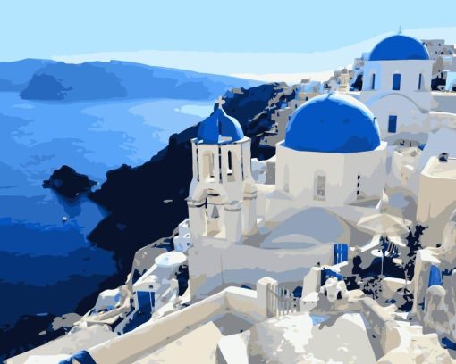 Santorini Greece paint by numbers