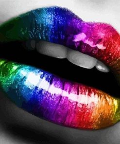 Lips Colorful paint by numbers