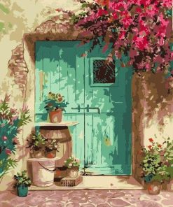 Flowers Decorate Door of The House Paint By Numbers