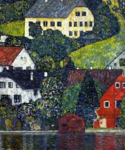 Houses At Unterach On Attersee By Gustav Klimt Paint by numbers