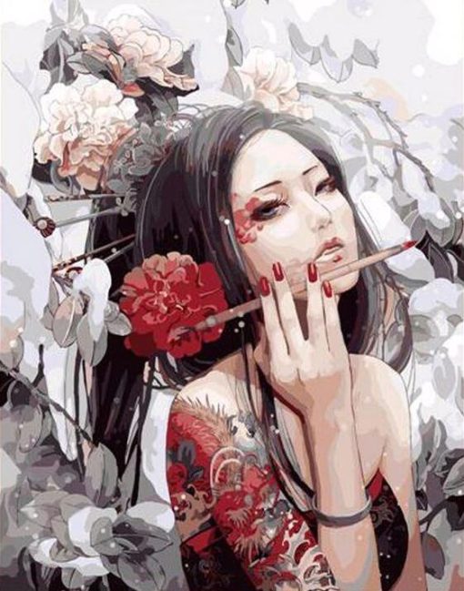 Japanese Woman paint by numbers