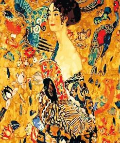 Lady With Fan Gustav Klimt Abstract Paint by numbers