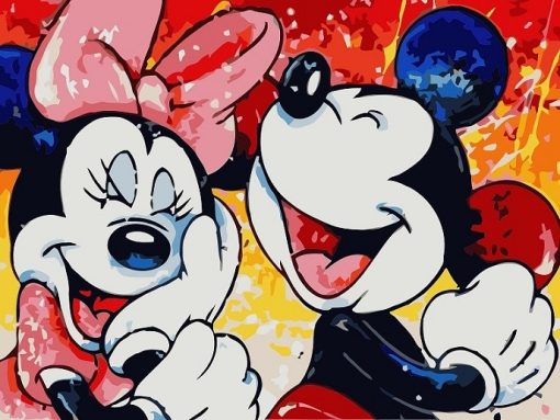 Mickey Mouse And Minnie paint by numbers