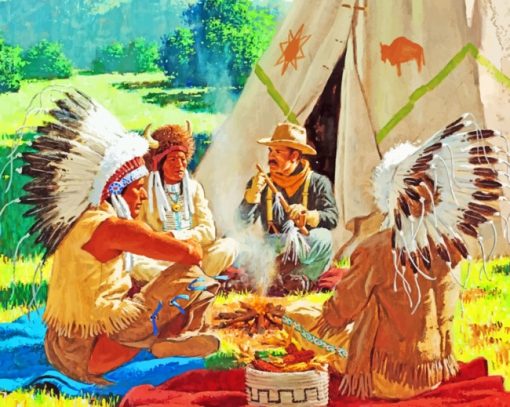 Native American Friends Paint By Numbers