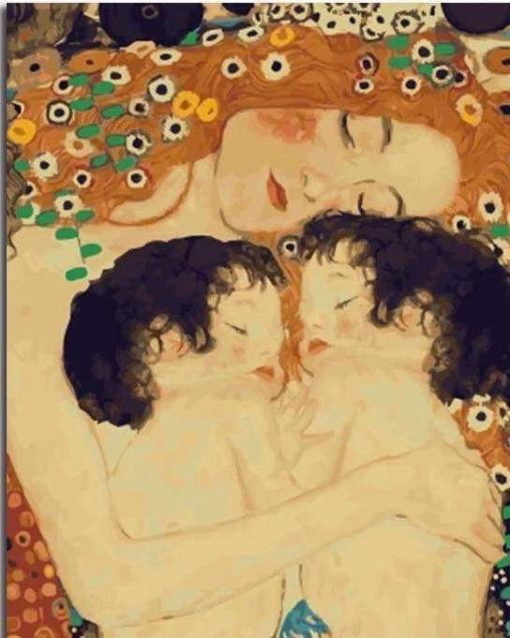 Mother and Child by Gustav Klimt paint by numbers