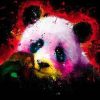 panda splatter paint by numbers