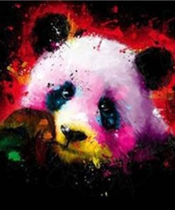 panda splatter paint by numbers