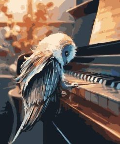 Owl On Piano Paint by numbers