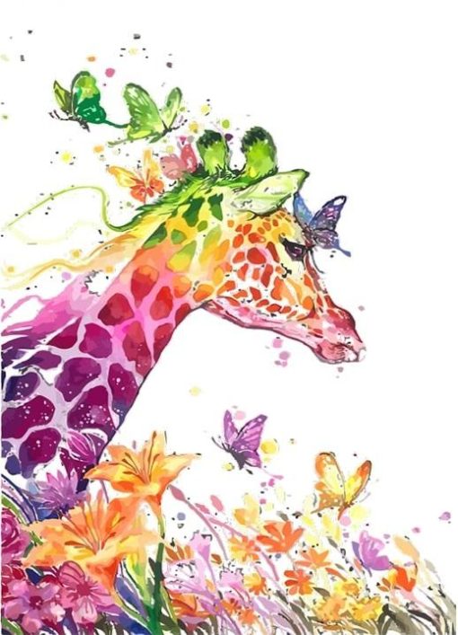 Cartoon Giraffe paint by numbers