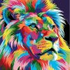 Colorful Abstract Lion Paint by numbers