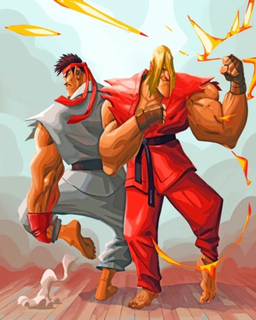 Ryu And Ken Paint By Numbers