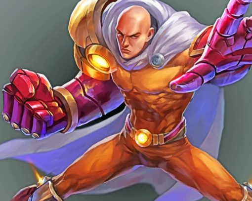 Saitama One Punch Man paint by numbers