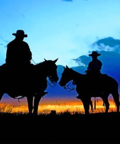 Silhouette Cowboys Paint By Numbers