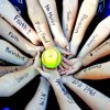 Softball Surrounded With Hands Paint By Numbers