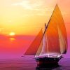 Sunset Boat Paint By Numbers