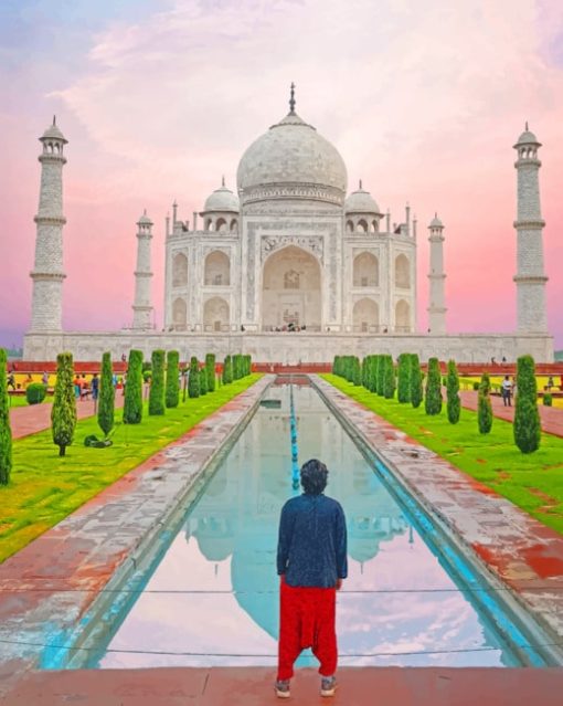 Taj Mahal During Sunset Paint By Numbers