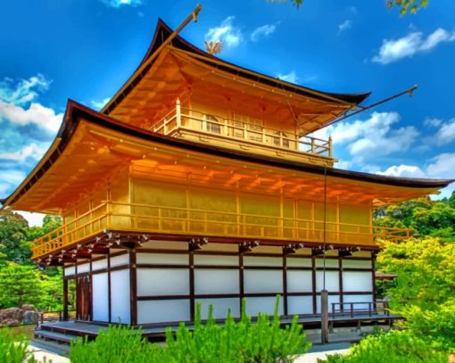 Temple Of The Golden Pavilion In Killua paint by numbers