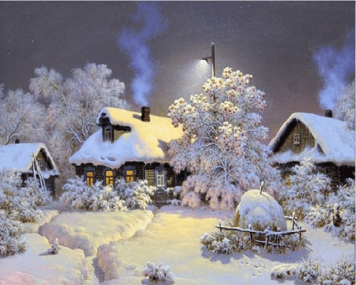 Winter Snow Villa Paint by numbers