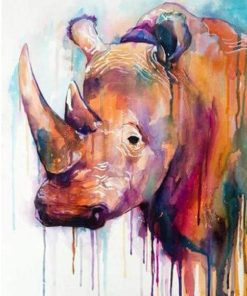 rhinoceros splatter paint by numbers