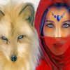 Woman And White Wolf Paint By Numbers