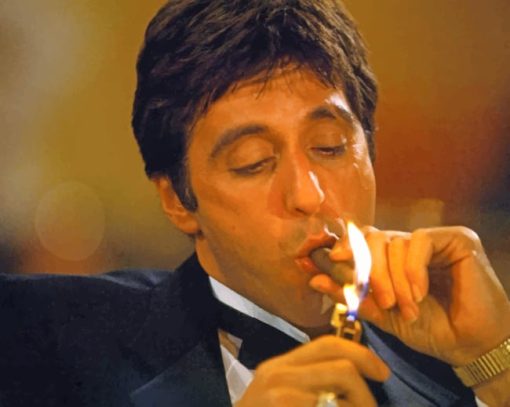 Al Pacino Lighting A Cigarette paint by numbers