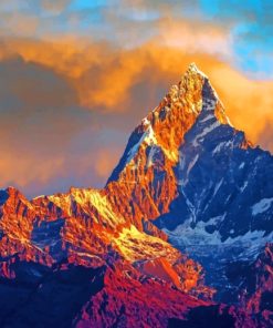 Himalayas And Cloudy Sky paint by numbers