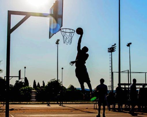 Basketball Goal Silhouette paint by numbers