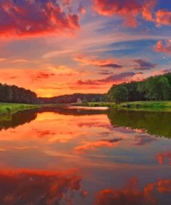 Cloudy Sunset And Trees paint by numbers