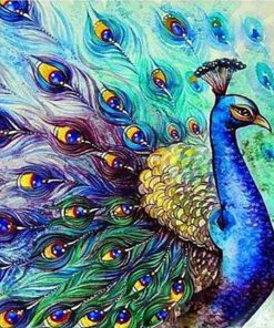 Colorful Peacock paint by numbers