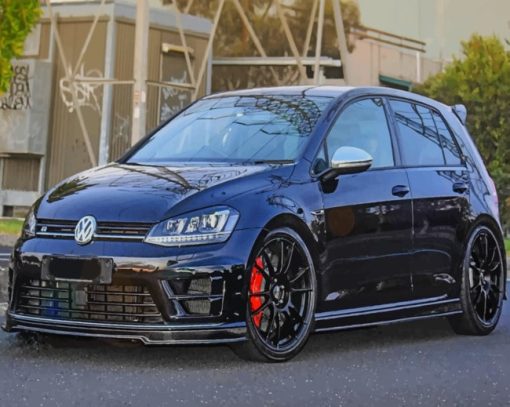 Black Volkswagen Golf paint by numbers