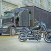 Black Truck And Motorcycle paint by numbers