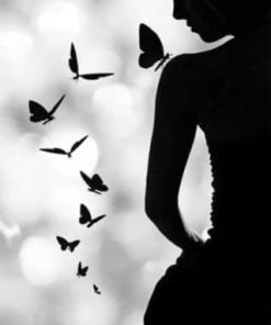 Butterfly Woman Silhouette paint by numbers