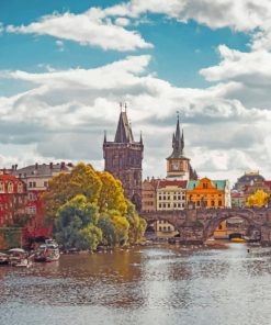 Charles Bridge In Sunny Prague paint by numbers