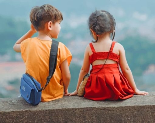 Young Boy And Girl paint by numbers