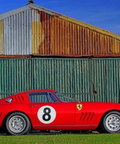 Red Classic Racing Vehicle paint by numbers