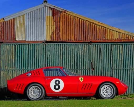 Red Classic Racing Vehicle paint by numbers