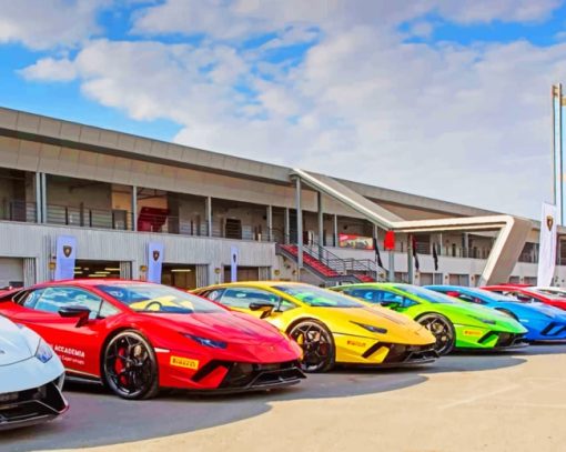 Colorful Lamborghini paint by numbers