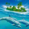 Dolphins Swimming Under Water paint by numbers