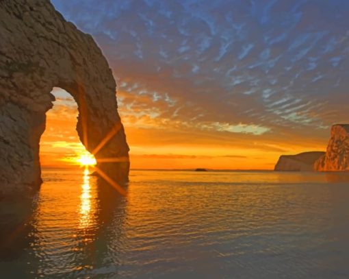 Durdle Door Rock Formation In England paint by numbers