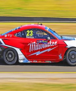 Red Ford Mustang paint by numbers