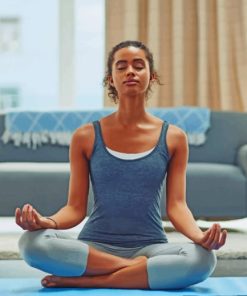 Girl Meditating In The House paint by numbers