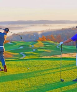 Golf Players Practicing paint by numbers